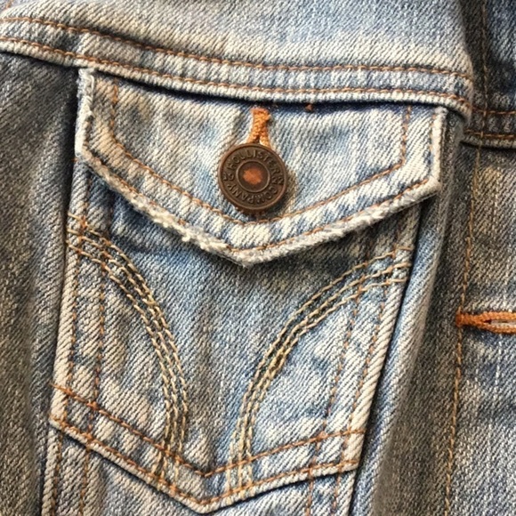 Hollister Surf 1972 Blue Long Sleeve Collared Denim Jacket Size Medium - Picture 8 of 16